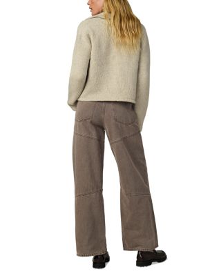 The Harlowe Seamed Wide Leg Jeans in Tiramisu