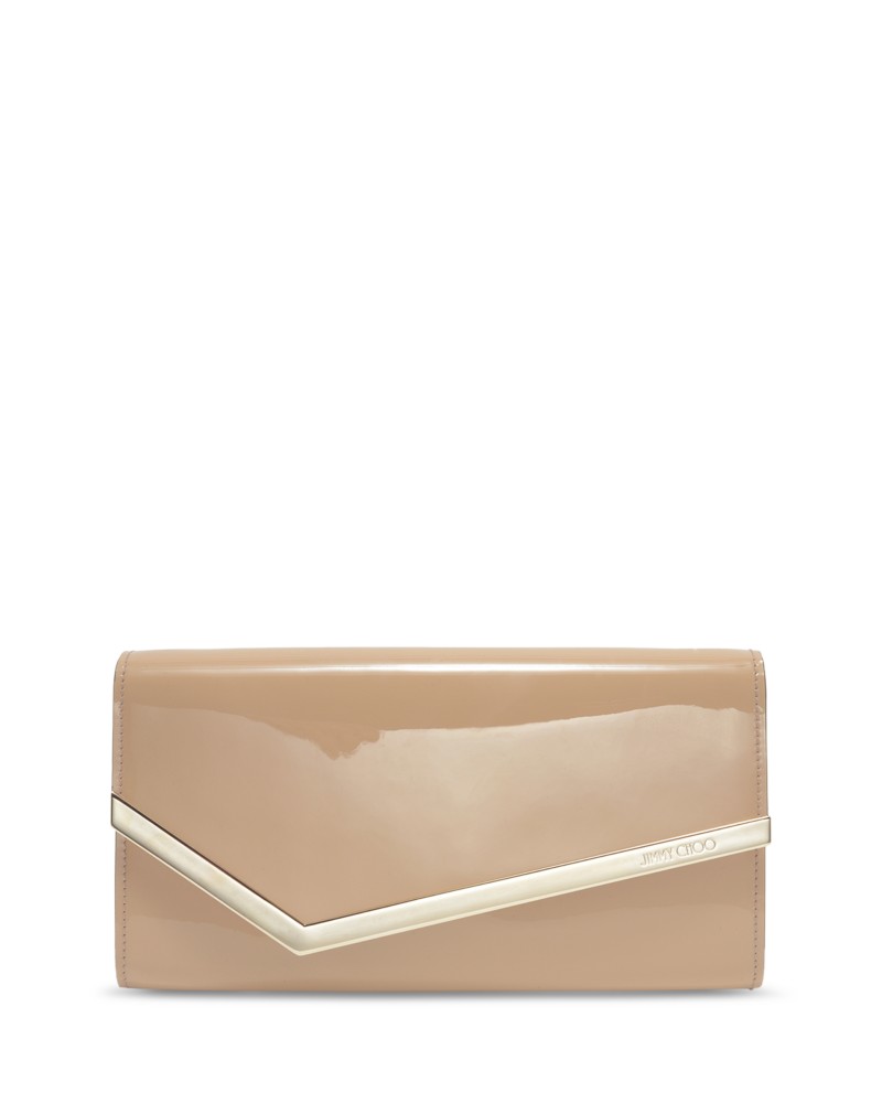 Jimmy Choo Emmie Leather Clutch in Chai