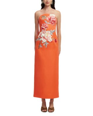 Ava Appliqu&amp;eacute; Floral Bustier Maxi Dress