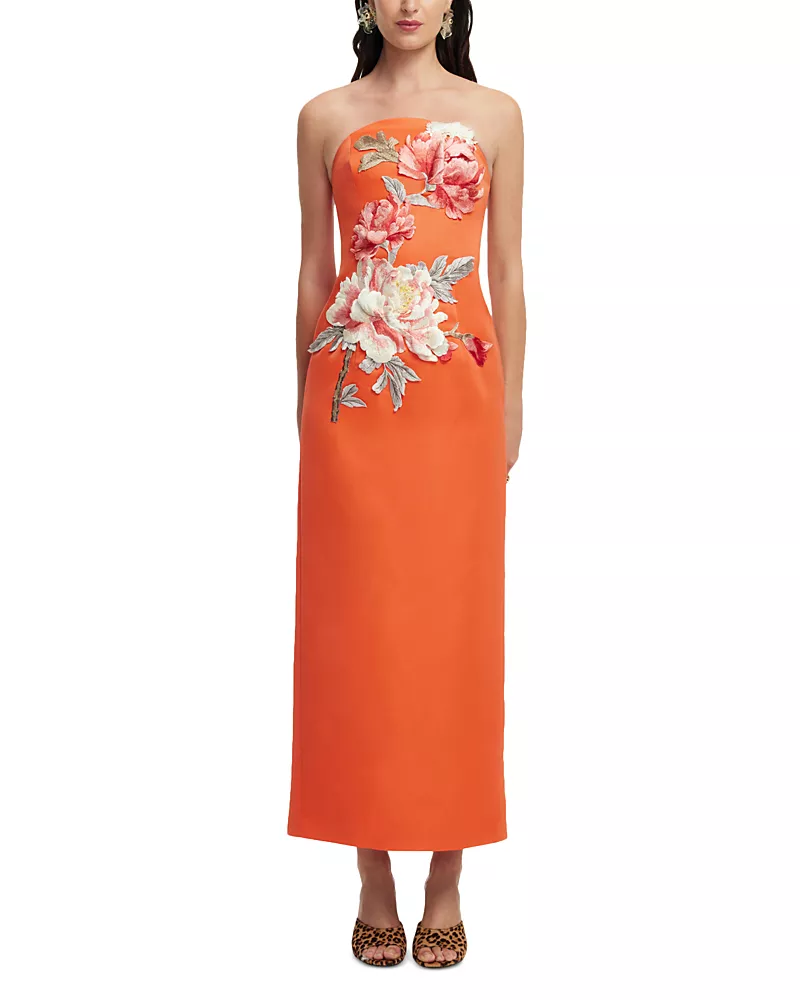 Leo Lin Ava Applique Floral Bustier Maxi Dress