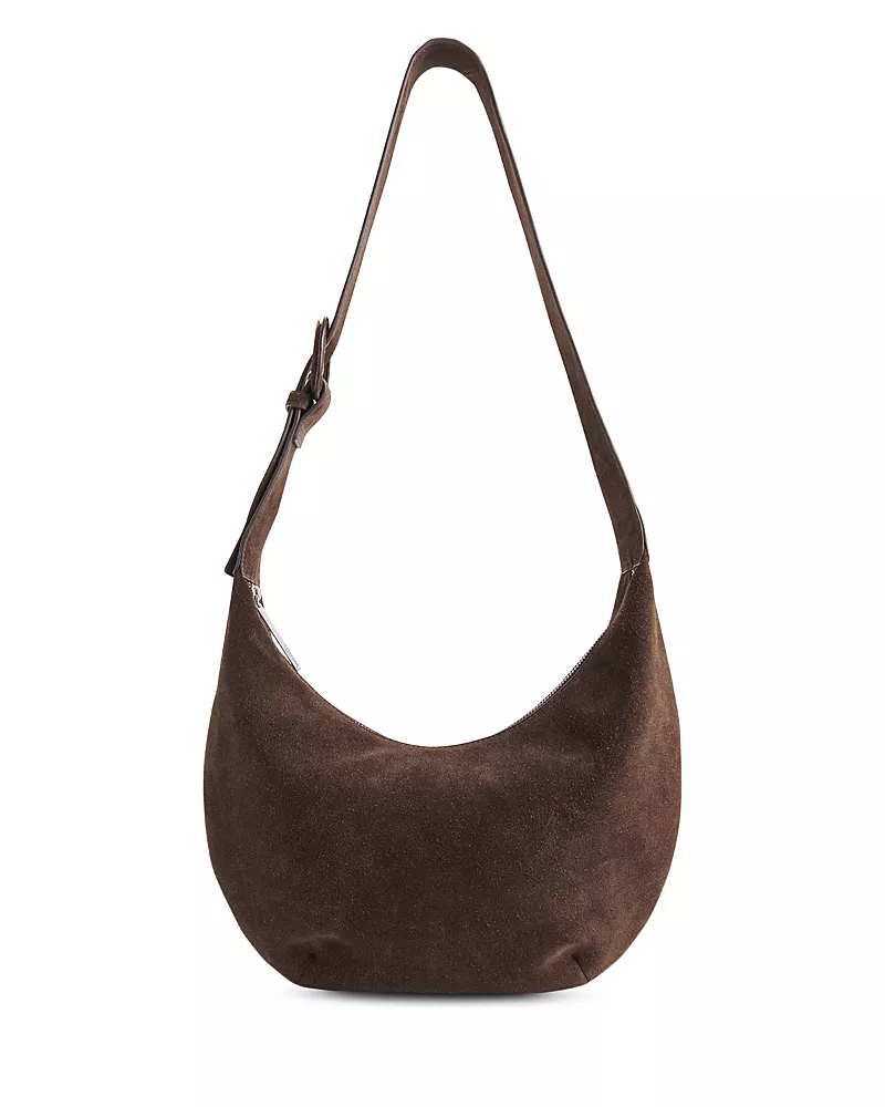Whistles Sia Curved Suede Crossbody