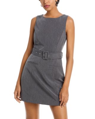 Minka Belted Pinstripe Dress