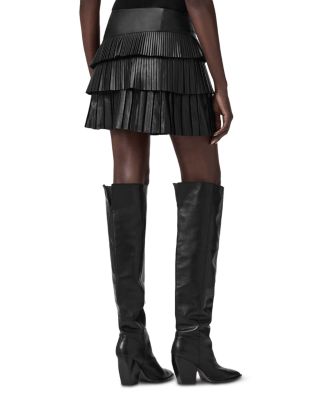 Nara Leather Pleated Skirt