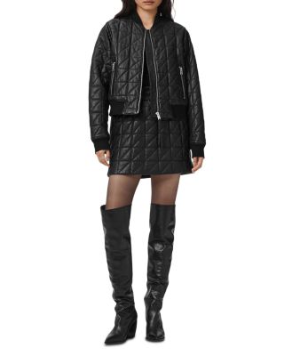 Carly Quilted Leather Skirt
