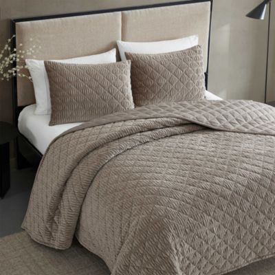 Solid Crushed Velvet 3 Piece Quilt Set, Full/Queen