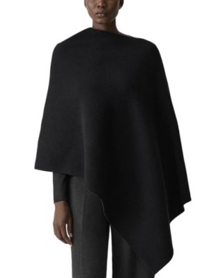Wool Cashmere Draped Poncho