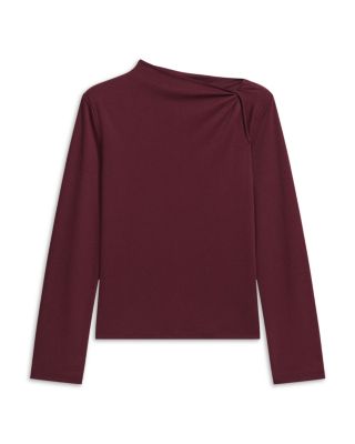 Slash Neck Twist Shoulder Top