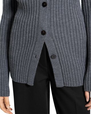 Wool Long Sleeve Open Back Cardigan