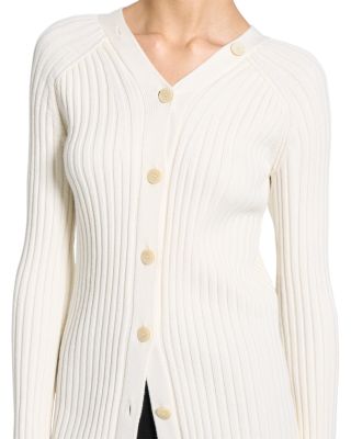 Wool Long Sleeve Open Back Cardigan