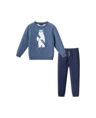 Boys' Polar Bear Applique Sweater & Twill Jogger Set - Little Kid