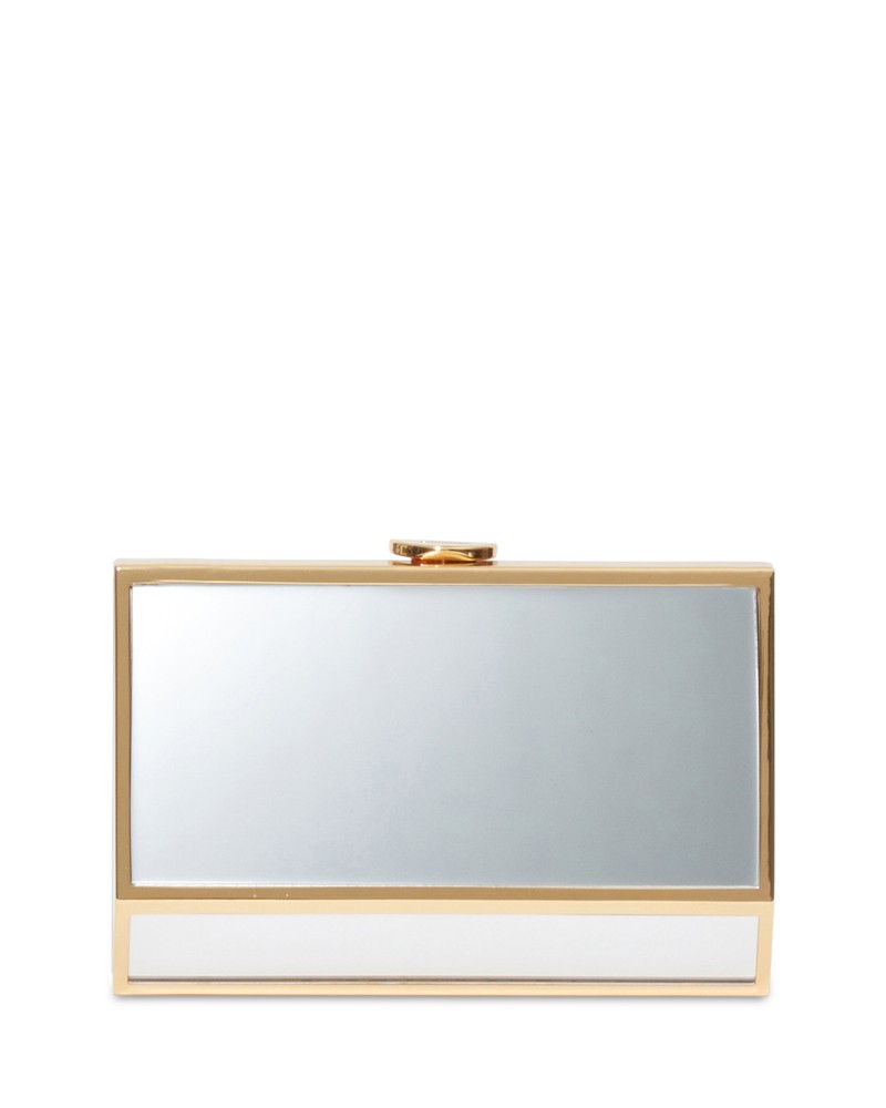 Simkhai Maddox Mirror Clutch in Gold