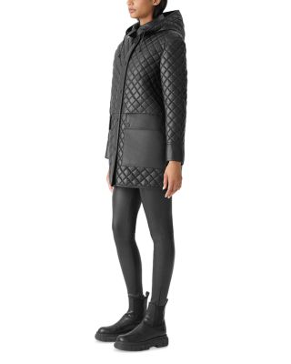 Litzy Hooded Leather Coat