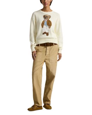 Polo Bear Cotton Crewneck Sweater