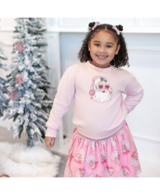 Girls' Disco Santa Christmas Sweatshirt - Baby, Little Kid