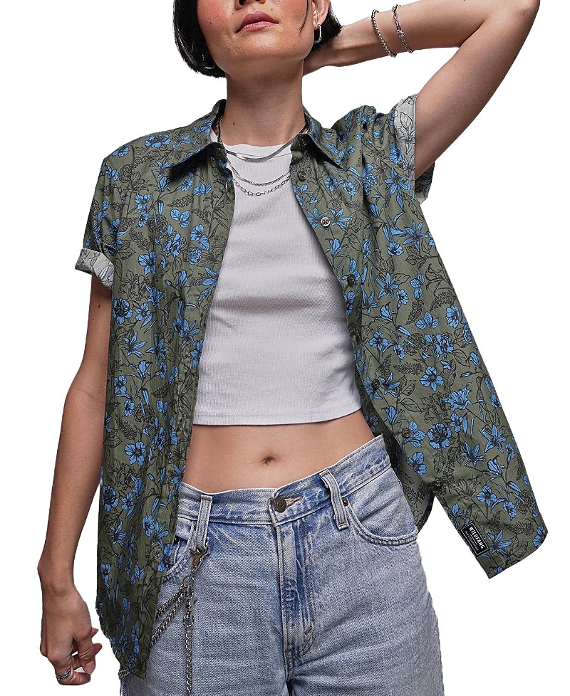 Wildfang The Essential Button Up Shirt In Green