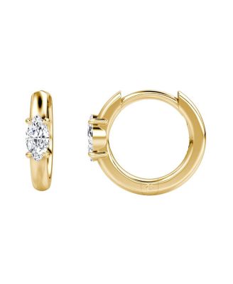 Solitaire Huggie Hoop in 14K Yellow Gold, 0.22 tcw Marquise Lab Grown Diamonds