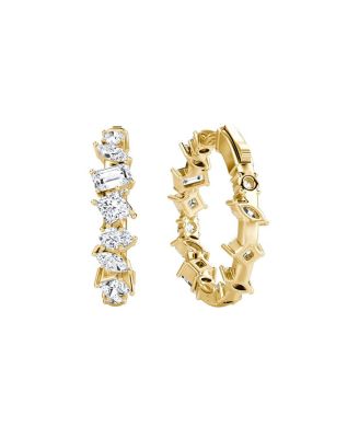 Mixed Shape Eternity Hoop in 14K White/Yellow Gold, 3.8ctw Lab Grown Diamonds