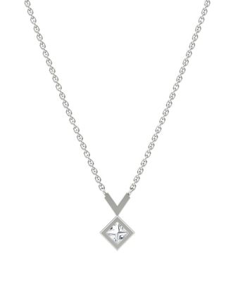  Arrow Necklace in 14K Gold, 0.25ctw Princess Lab Grown Diamond