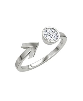  Arrow Cuff Ring in 14K Gold, 0.40ctw Round Brilliant Lab Grown Diamond