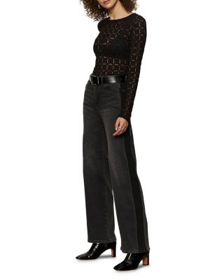 Tuxedo High Rise Relaxed Straight Jeans in Black Tie