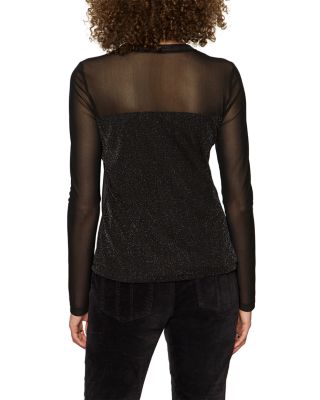 Sparkle Mesh Crewneck Top