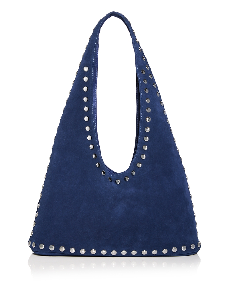 Aqua Studded Suede Hobo Bag - Exclusive