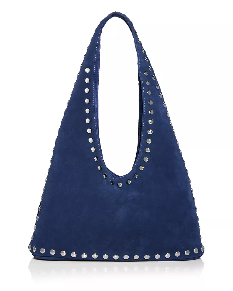 Aqua Studded Suede Hobo Bag - Exclusive