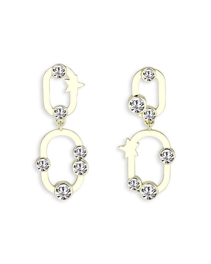 Aqua Cubic Zirconia Star Link Drop Earrings - Exclusive
