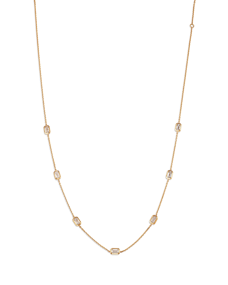 Bloomingdale's Fine Collection Luxe Collection Certified Lab Grown Diamond Emerald Cut Diamond by the Yard Collar Necklace in 14K Yellow Gold, 2.2 tcw