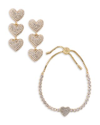Open Heart Earrings & Bracelet Set
