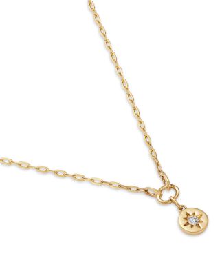 14K Yellow Gold Lab Grown Diamond Star Necklace, 0.05 tcw