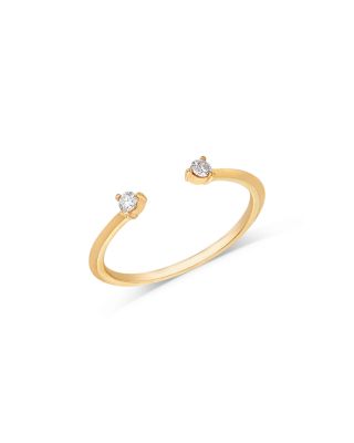 14K Yellow Gold Lab Grown Diamond Wire Cuff Ring