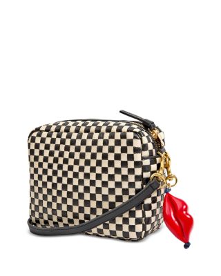 Midi Sac Lips Woven Leather Crossbody Bag