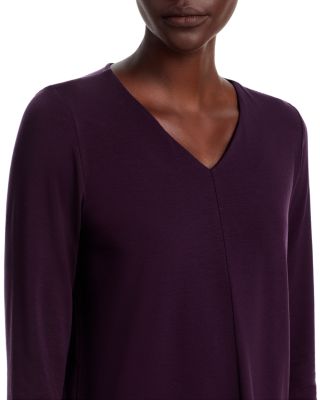 Fine Stretch Jersey Knit V Neck Top