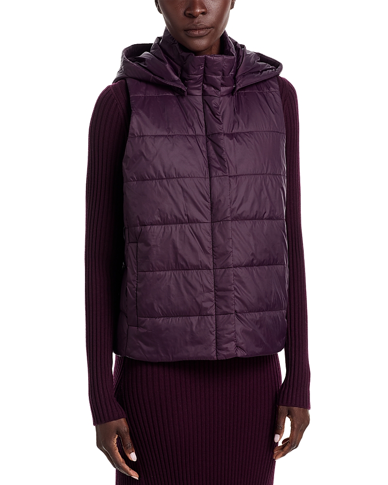 Eileen Fisher Puffer Vest In Purple