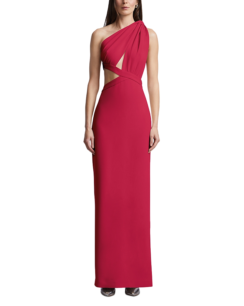 Bcbgmaxazria Selene One Shoulder Gown In Pink