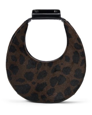 Good Night Moon Leopard Print Calf Hair Shoulder Bag