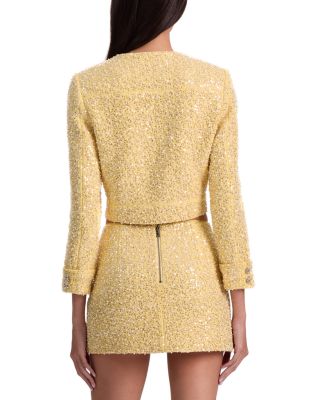 Lorie Long Sleeve Embellished Tweed Jacket