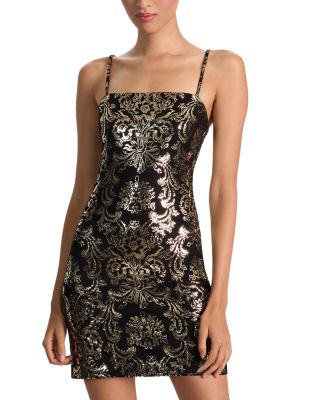 Fifi Metallic Brocade Mini Dress