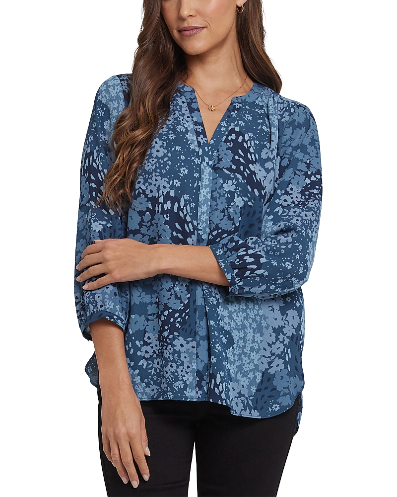Nydj Pintuck Blouse In Blue