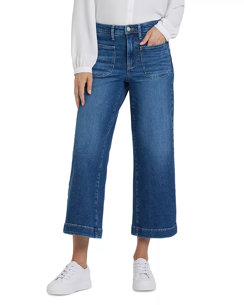 Nydj Teresa High Rise Wide Leg Ankle Jeans in Opera Blue