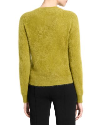  Brushed Crewneck Cardigan in Cashmere