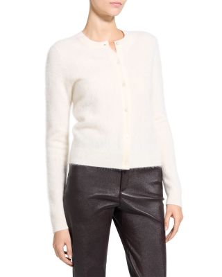  Brushed Crewneck Cardigan in Cashmere