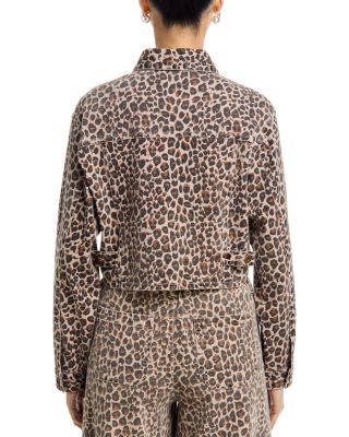 Stretch Denim Crop Jacket & Denim Wide Leg Pants