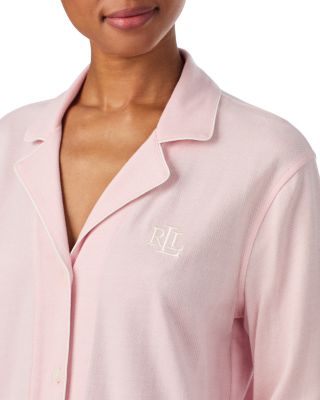 Jacquard Lounge Notch Collar Long Pajama Set