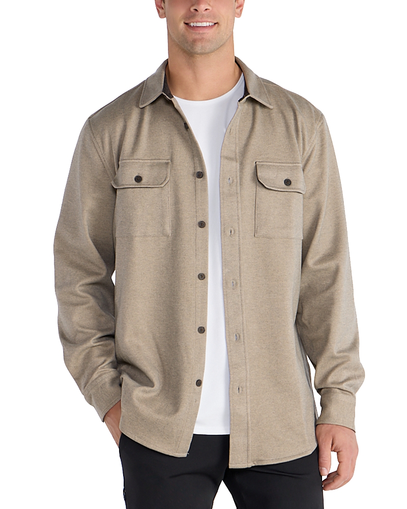 Bylt Basics Coastal Button Front Overshirt In Neutral