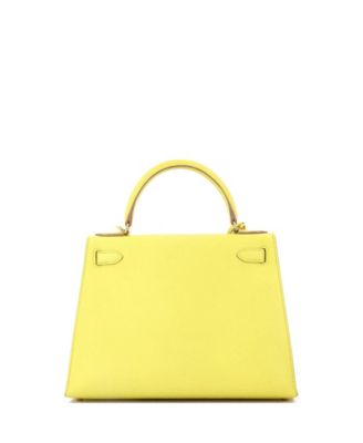Kelly 28 Handbag Yellow Epsom with Gold Hardware