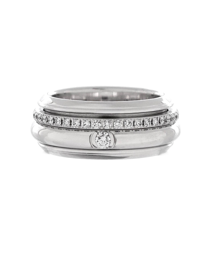 PRE-OWNED PIAGET Pre-owned  Piaget Possession Band Ring 18k White Gold With Diamonds