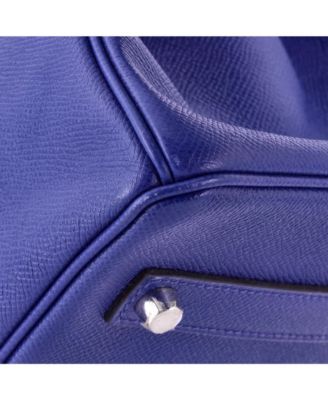 Birkin 35 Handbag Blue Epsom with Palladium Hardware