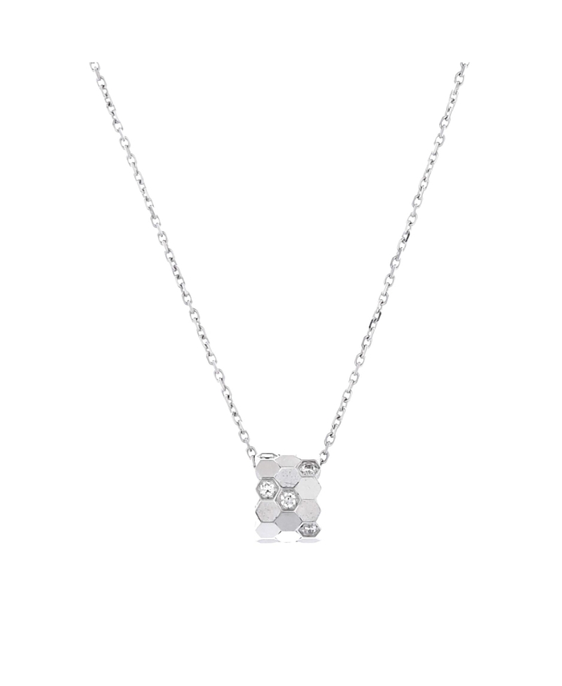 Pre-owned Pre-owned Chaumet  Chaumet Medium Bee De Chaumet Pendant Necklace 18k White Gold With Diamonds, 14.75 - 16.5